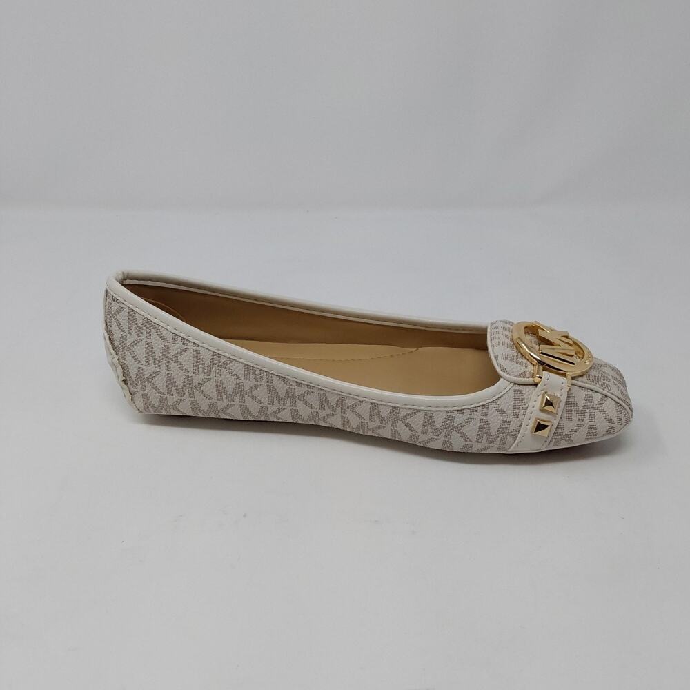 Michael Kors Fulton Moc Vanilla MK Logo Flats Womens Size 6M - Picture 14 of 16